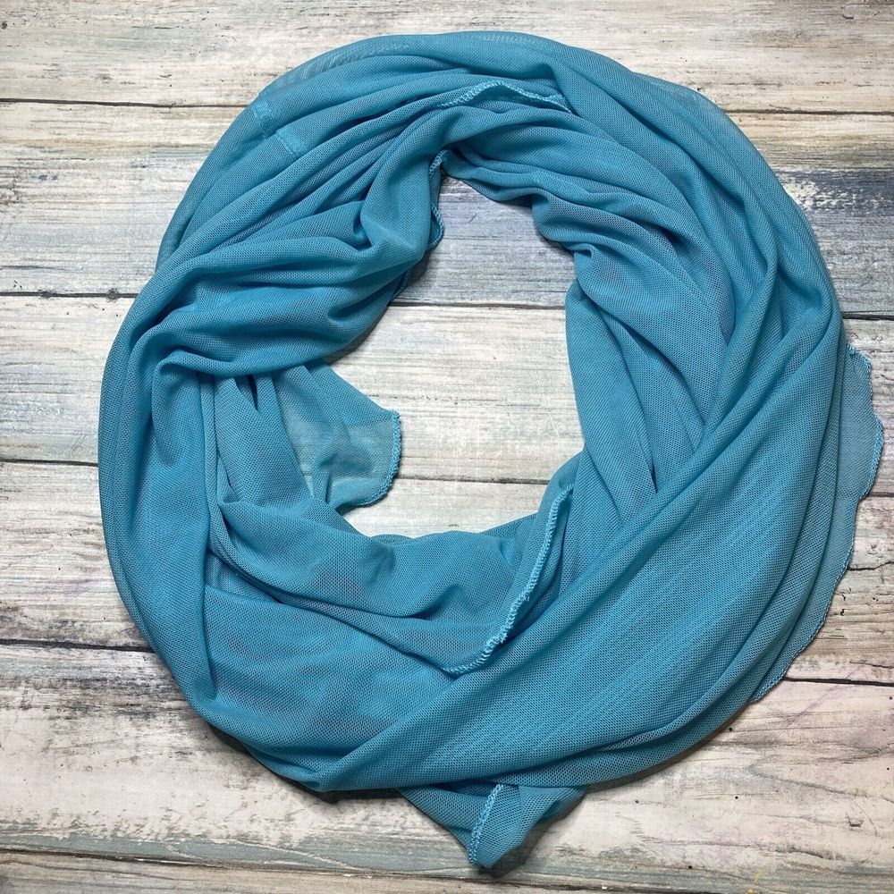 Noavider Turquoise‎ Sheer Infinity Wedding Scarf NWOT Blue Scarf